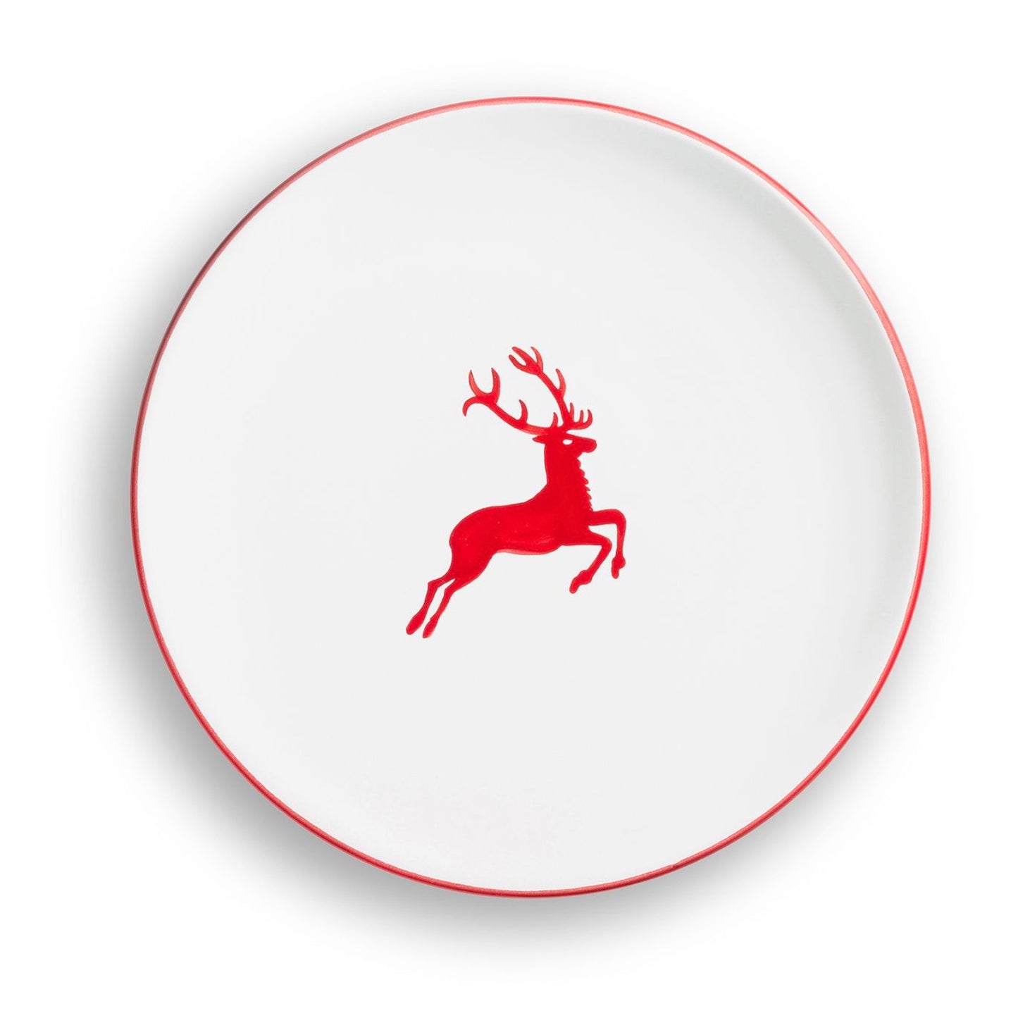 Gmundner Keramik Red Deer Coupe Dinner Plate 9.8"