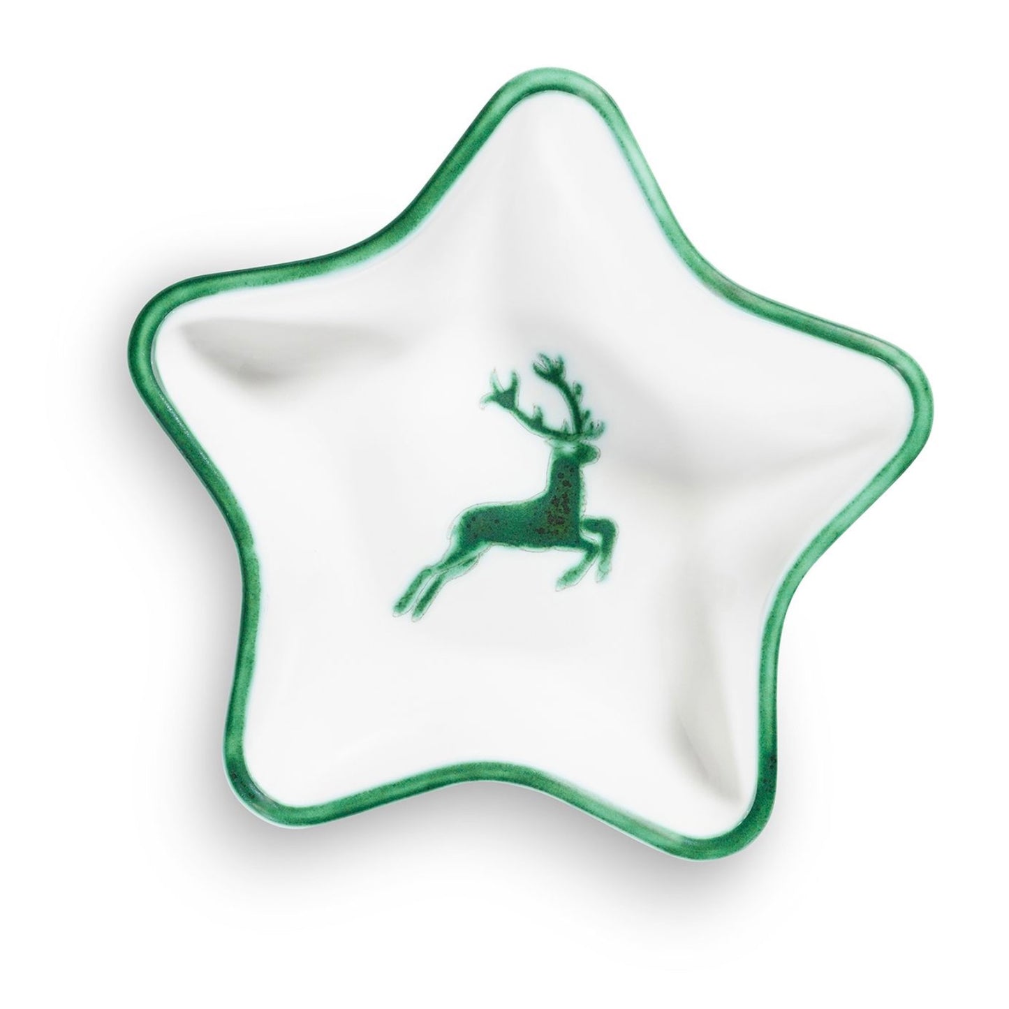 Gmundner Keramik Green Deer Star Dish 5.5"