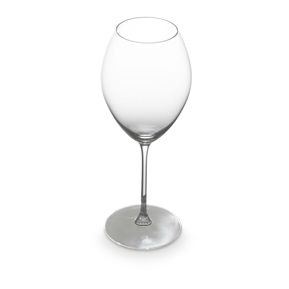 Gmundner Keramik White Wine Glass with Etched Deer on Base