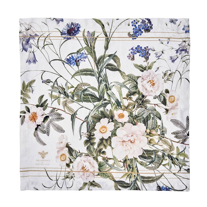 Koustrup & Co. - Blue Flower Garden Linen Napkins Set/4