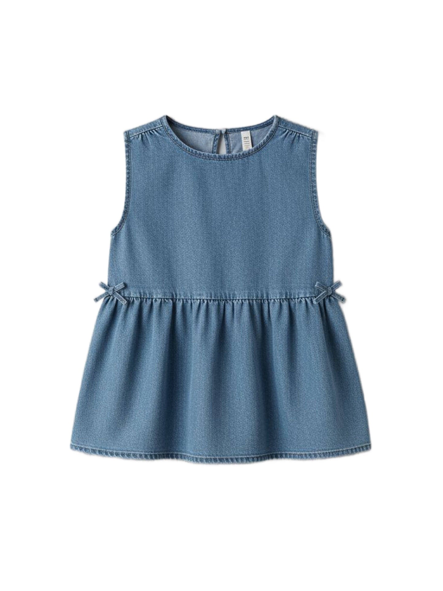 KENDI by Colored Organics - Lana Chambray Ruffle & Bow Tank