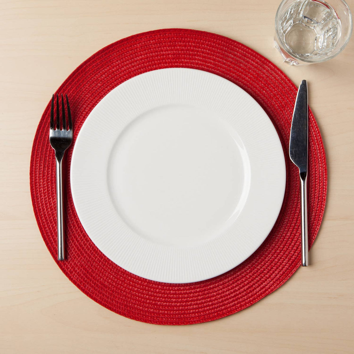 Now Designs by Danica - Disko Chili Red Round Placemat Set/4