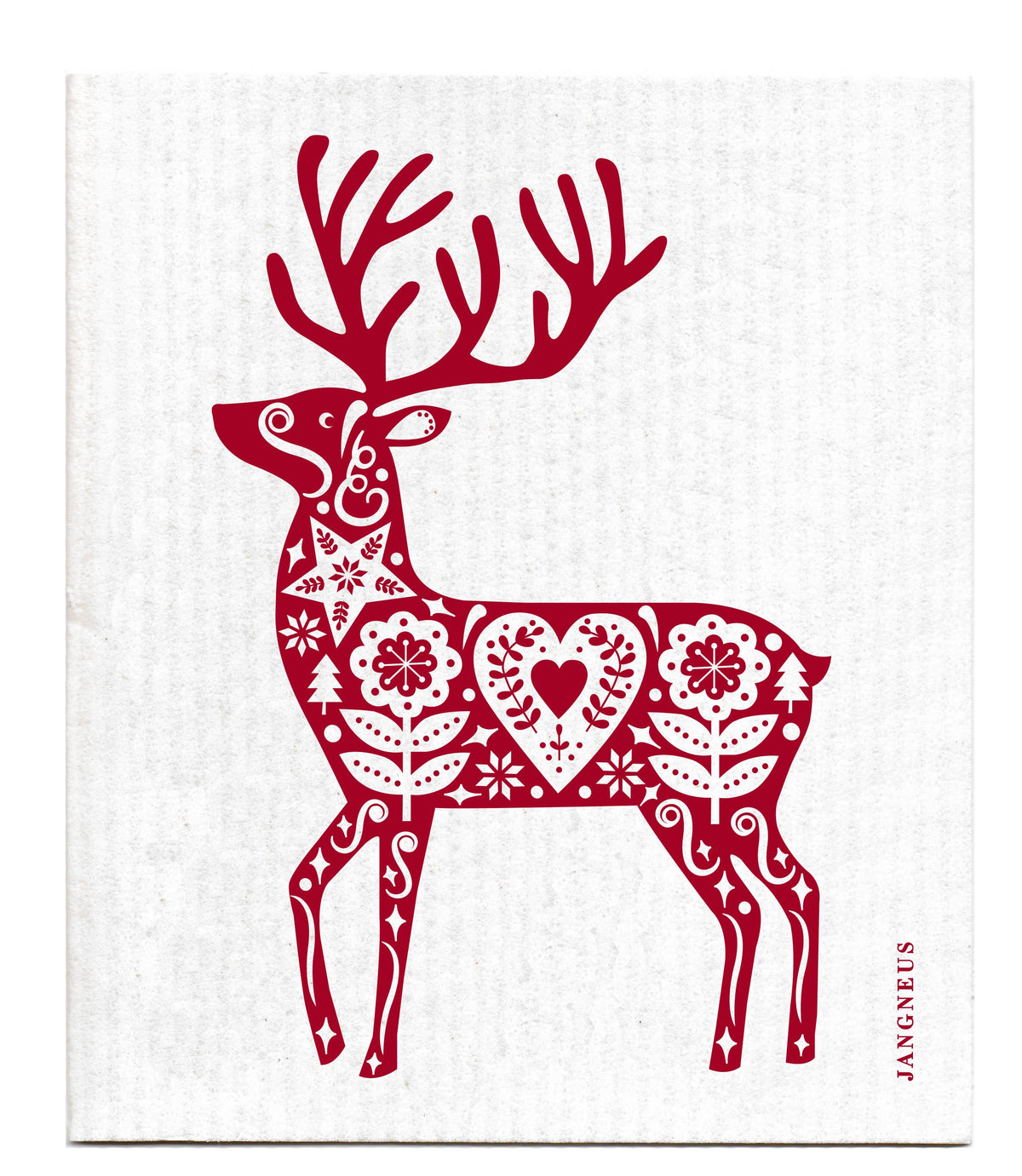 Jangneus - Swedish Dishcloth - Reindeer - Red