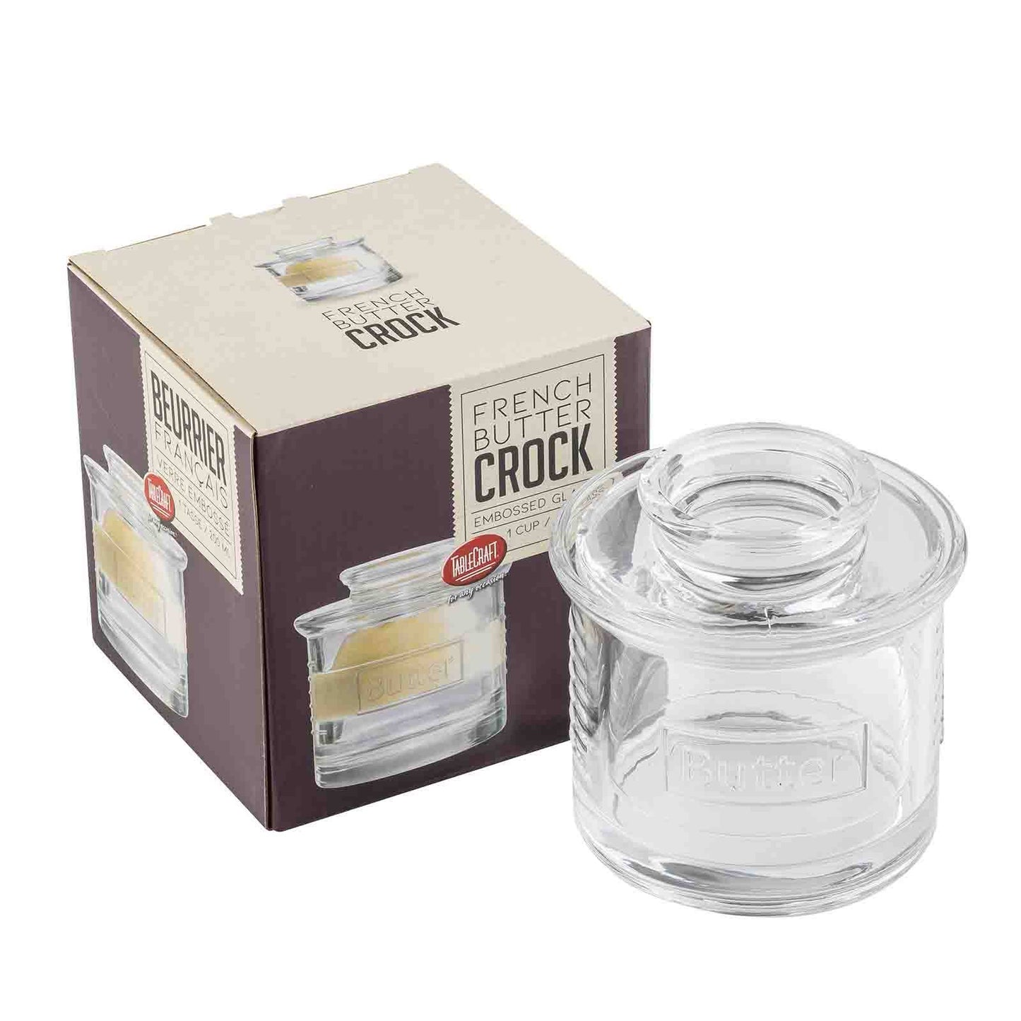 Glass French Style Butter Crock