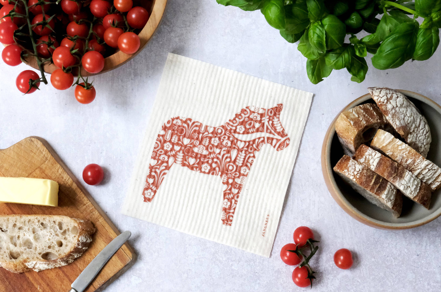 Jangneus - Swedish Dishcloth - Dala Horse - Swedish Red
