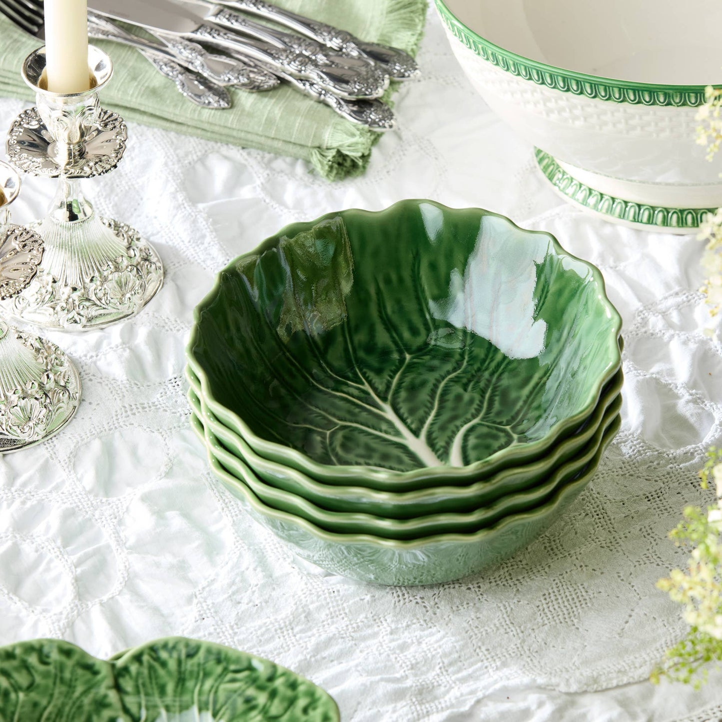 Le Jardin Cabbage 3-D Soup Bowl - Set of 4