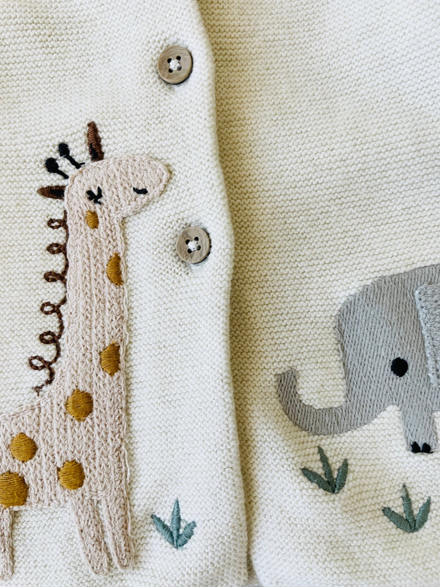 Viverano Organics - Animal Safari Embroidered Baby Cardigan Sweater (Organic)