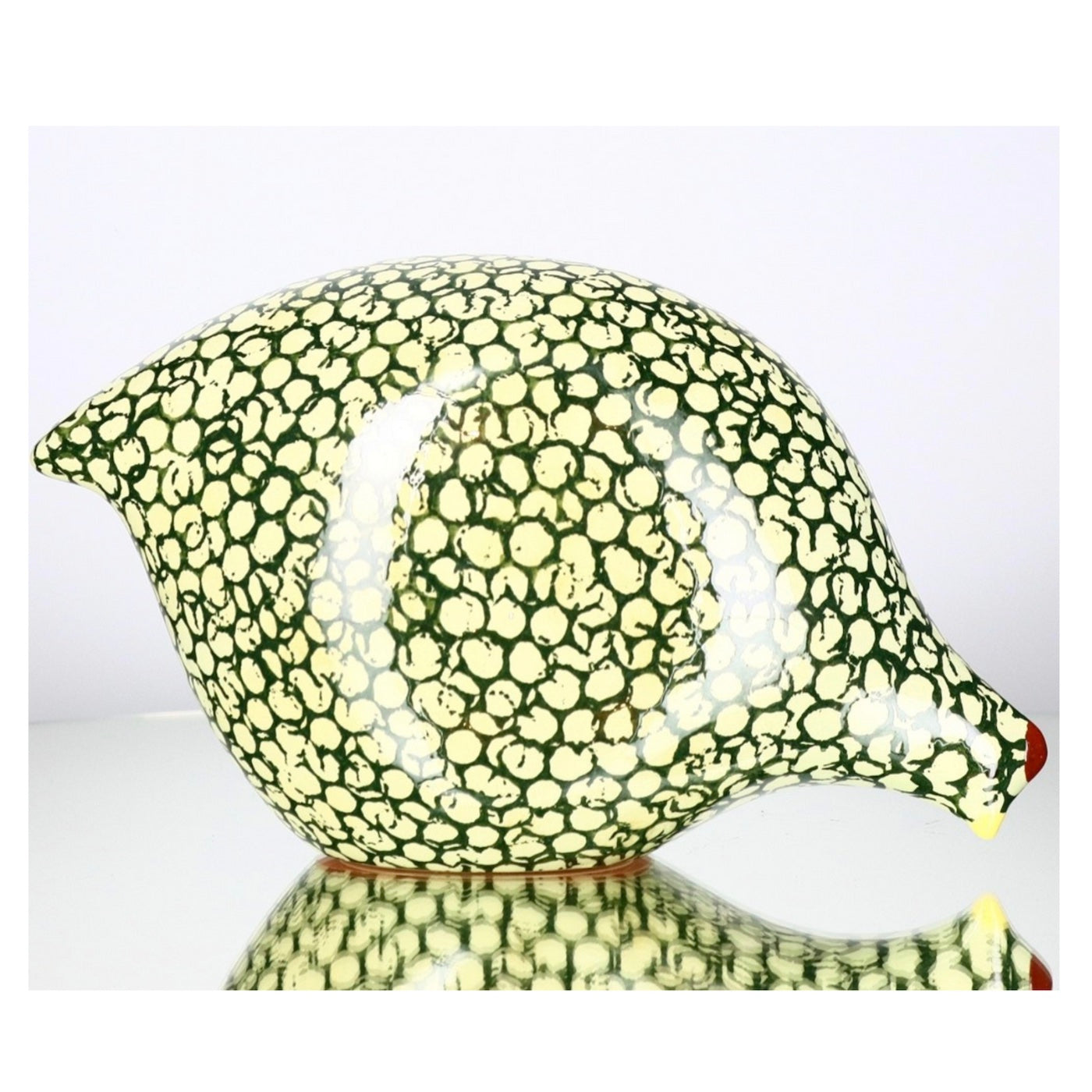 Les Ceramiques de Lussan Quail Green Spotted Duck Green