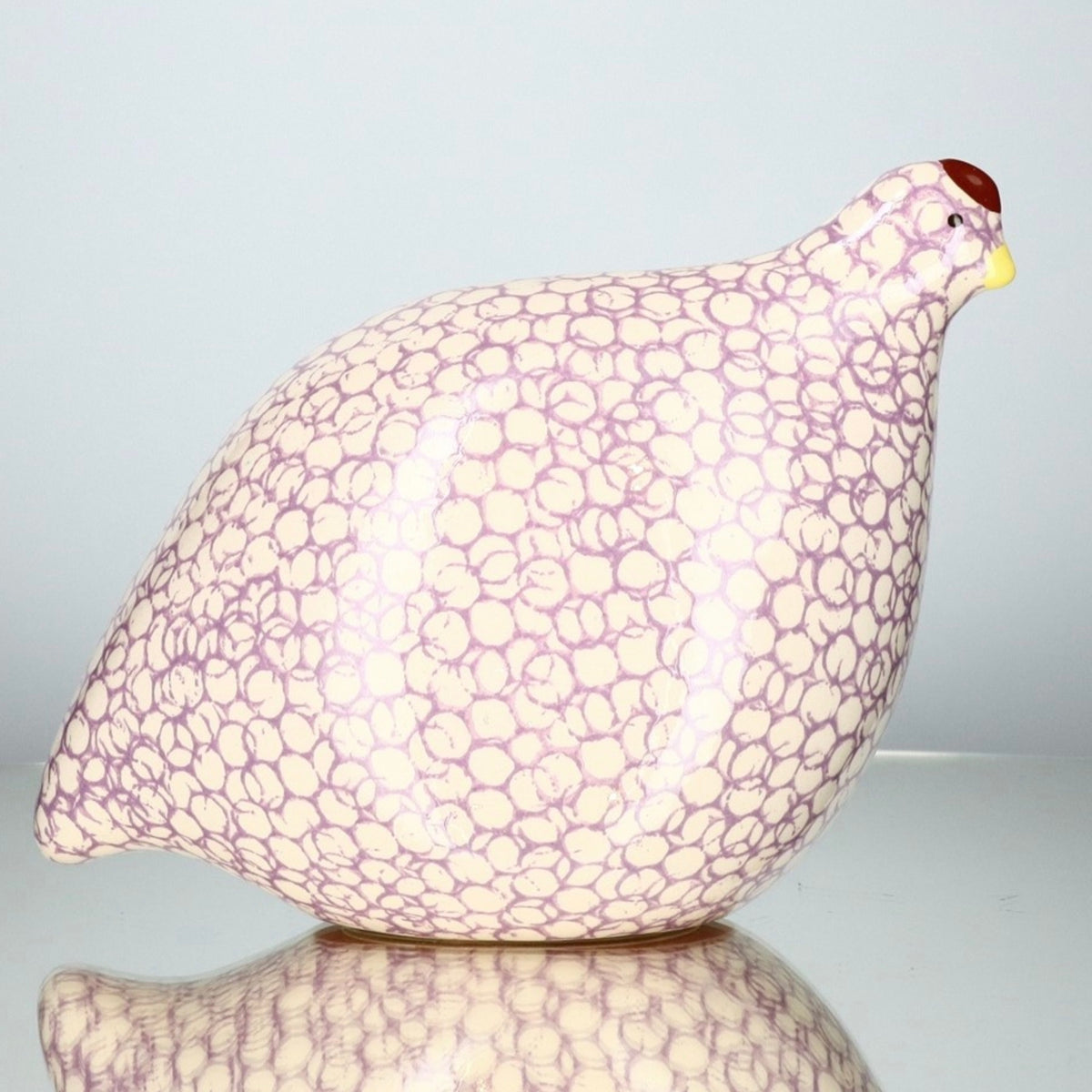 Les Ceramiques de Lussan Quail White Spotted Mauve/Lavender