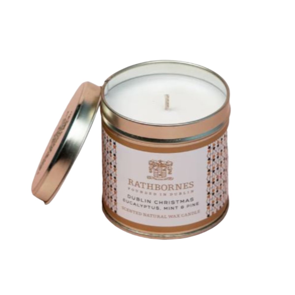 Rathbornes Dublin Christmas Scented Natural Wax Candle Tin