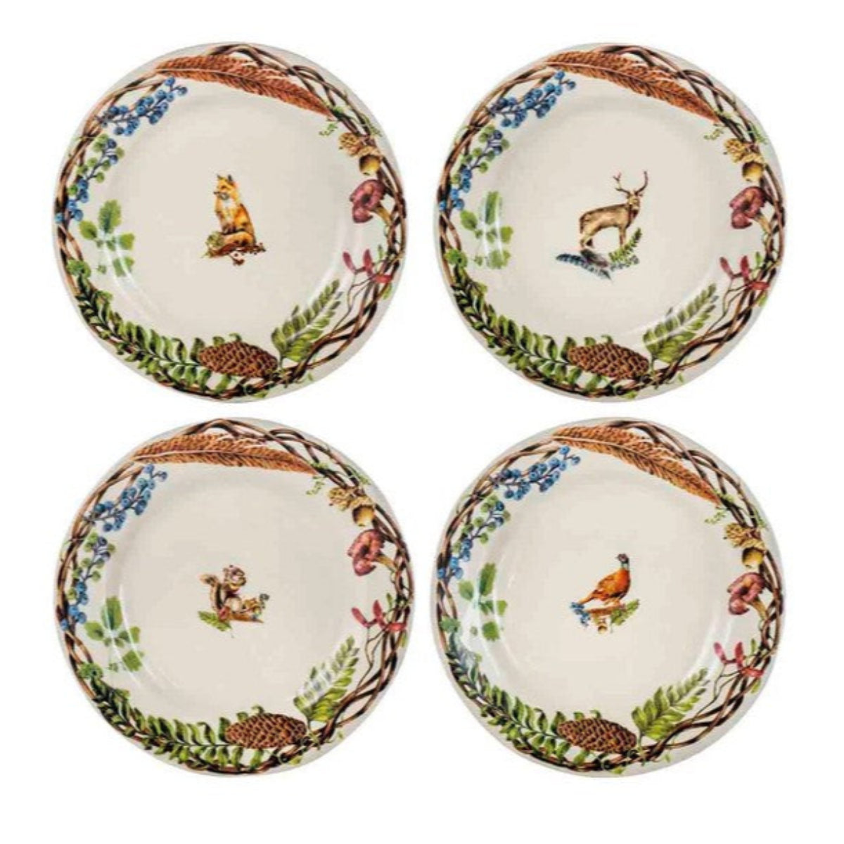 Juliska Forest Walk Dessert/Salad Plate Assorted Set/4