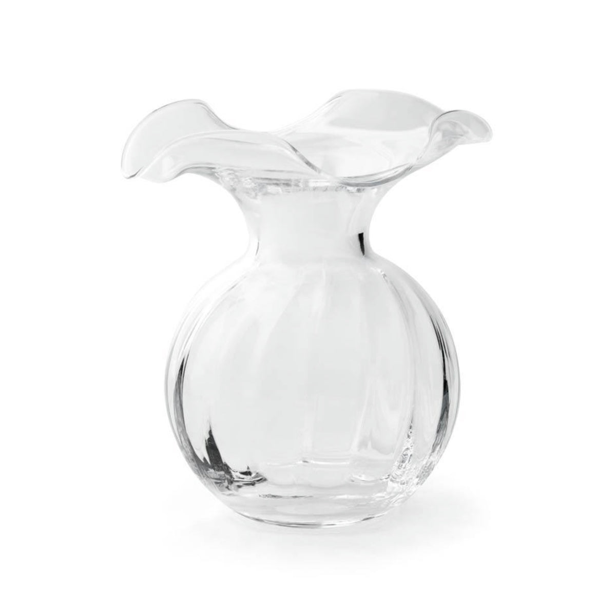 VIETRI Hibiscus Glass Clear Small Fluted Vase