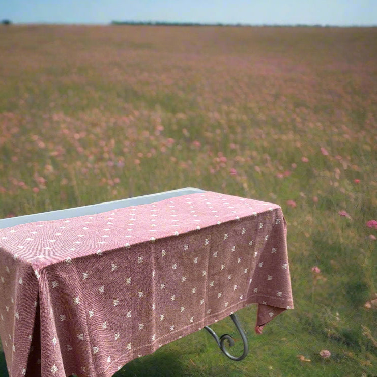 Tessitura Pardi Api Bee Tablecloth - Plum 71" x 95"
