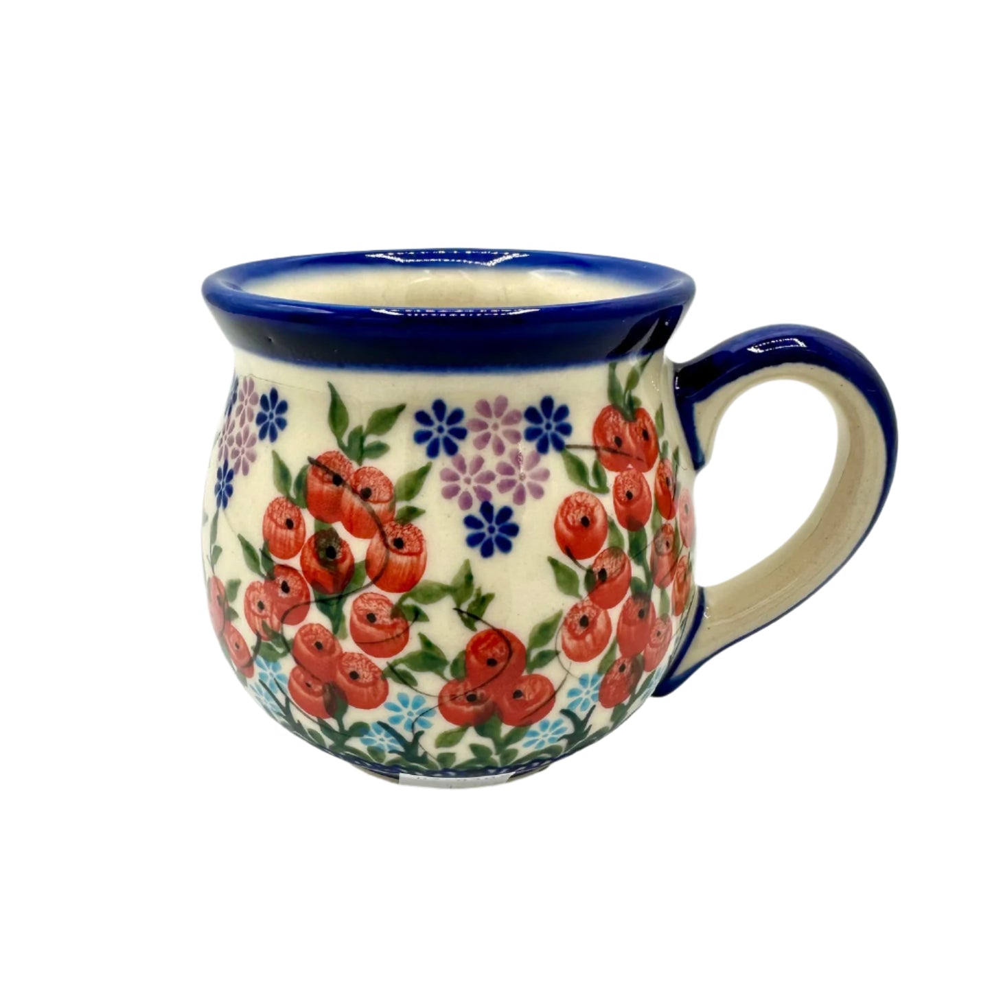 Polish Pottery Red Floral Mug Bubble 2025