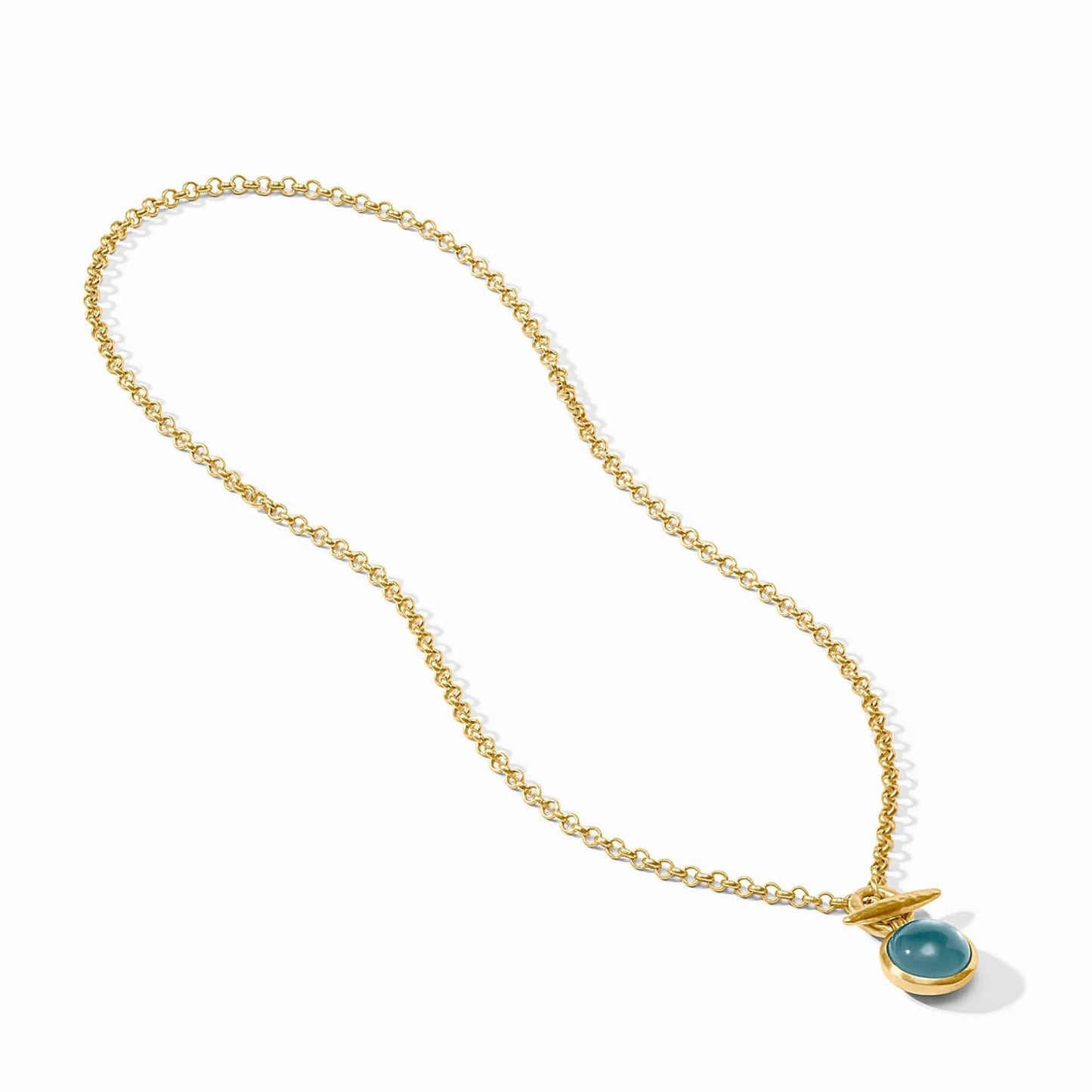 Julie Vos Solara Solitaire Necklace - Iridescent Montana Blue