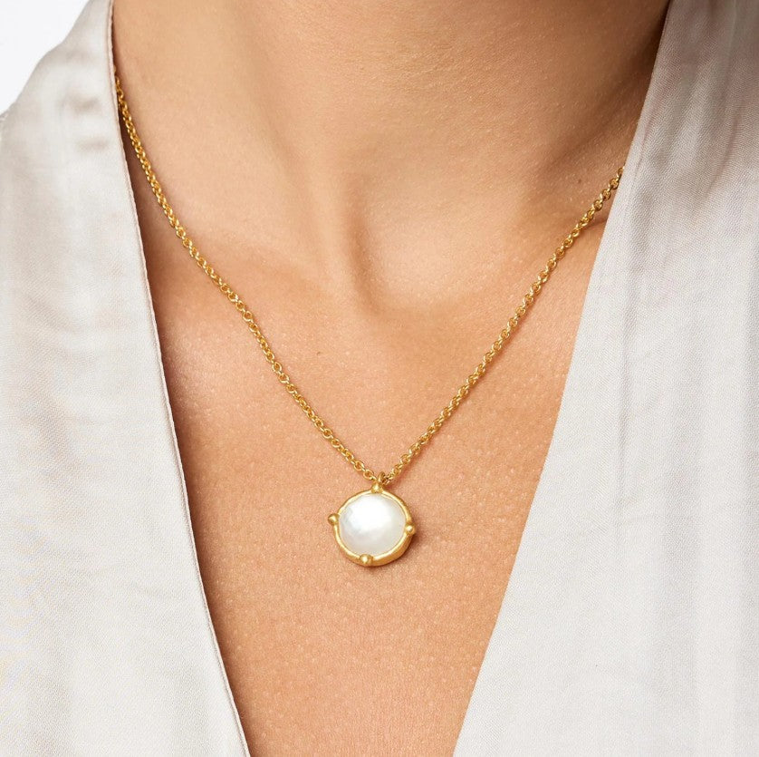 Julie Vos Honeybee Solitaire Necklace - Iridescent Capri Blue
