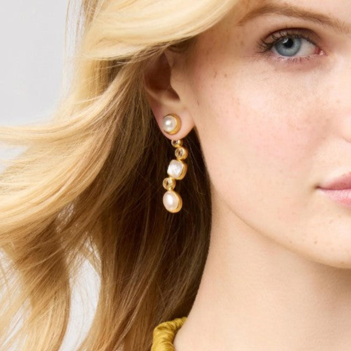 Julie Vos Kaleidoscope Earring Jacket - Iridescent Clear Crystal