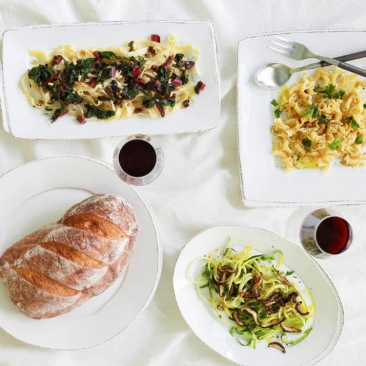 Vietri Lastra White Round Platter