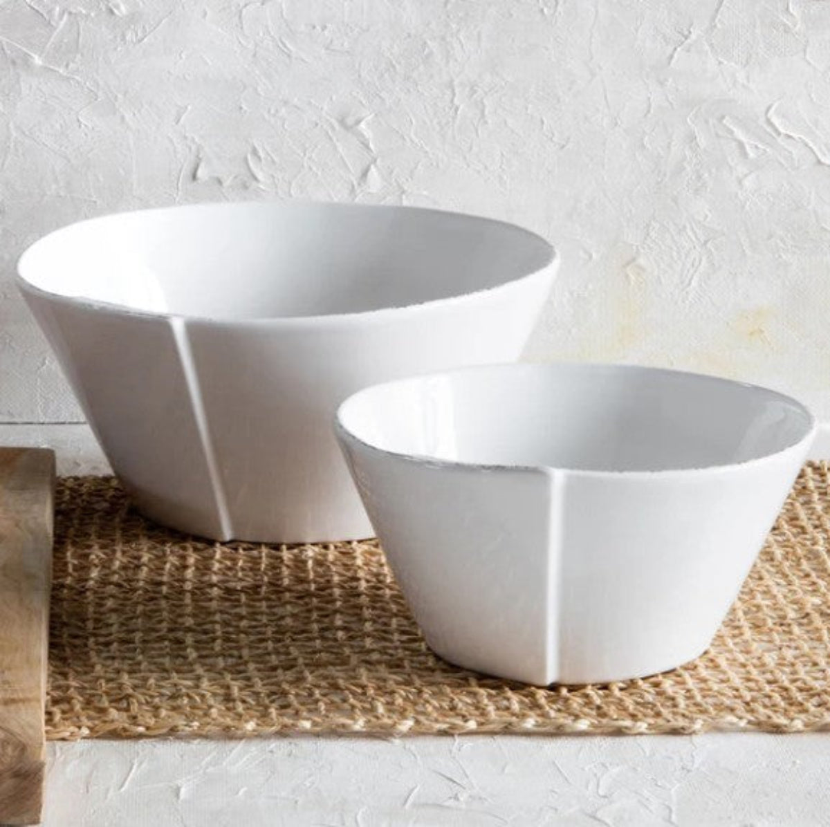 Vietri Lastra White 2-Piece Serving Bowls Set