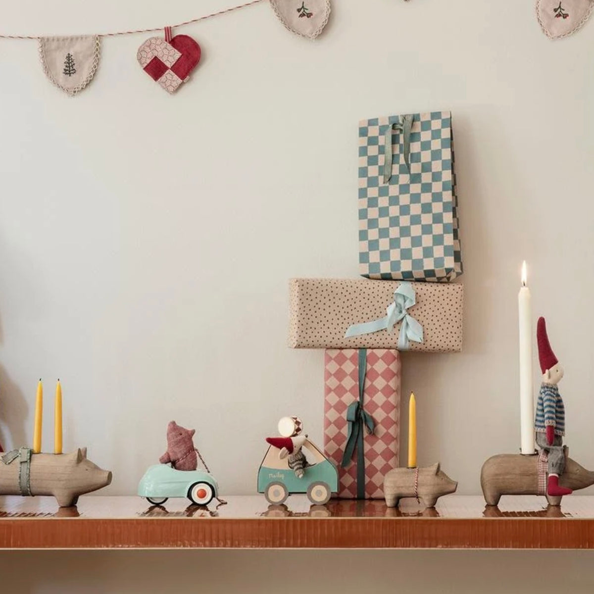 Maileg Christmas Mouse, Little Brother in Car Box