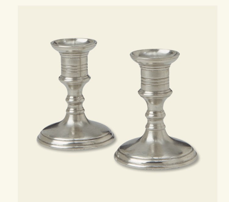 MATCH Pewter Prato Candlestick Pair - Small