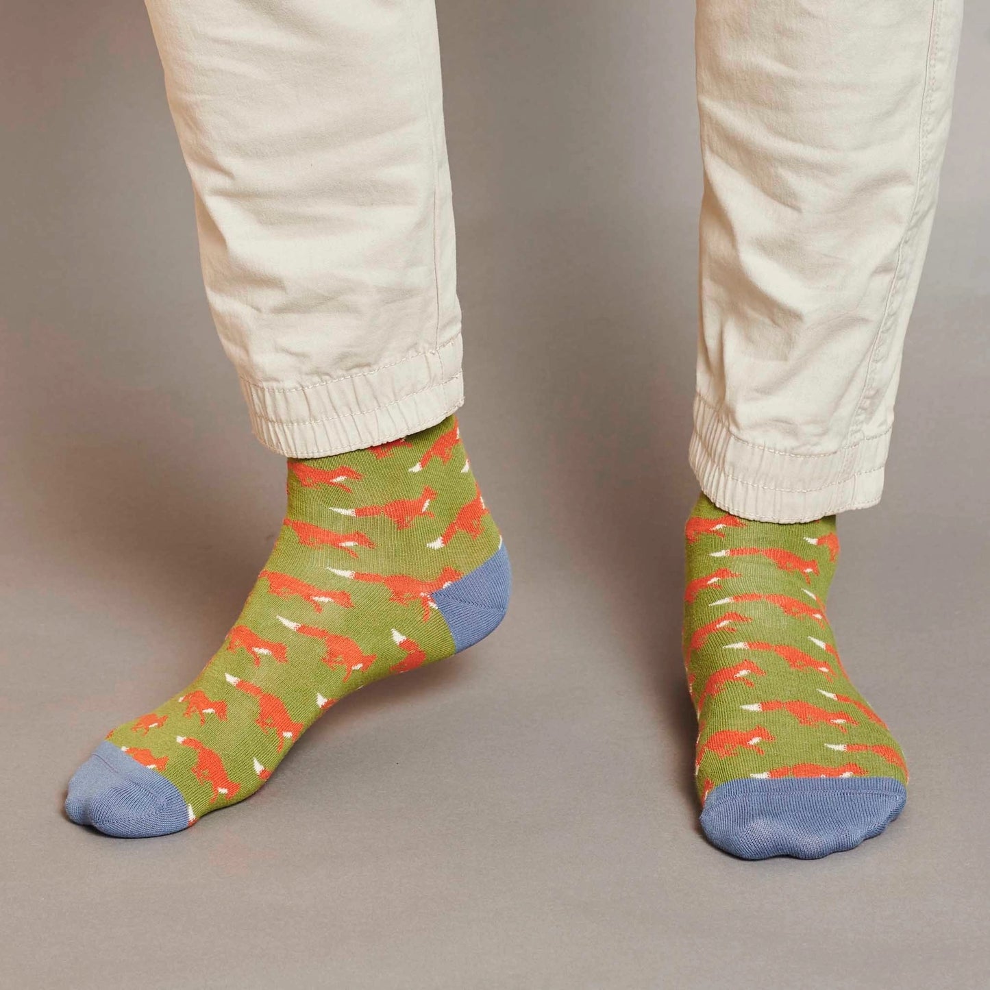 Catherine Tough Men's Organic Cotton Crew Socks - Fox