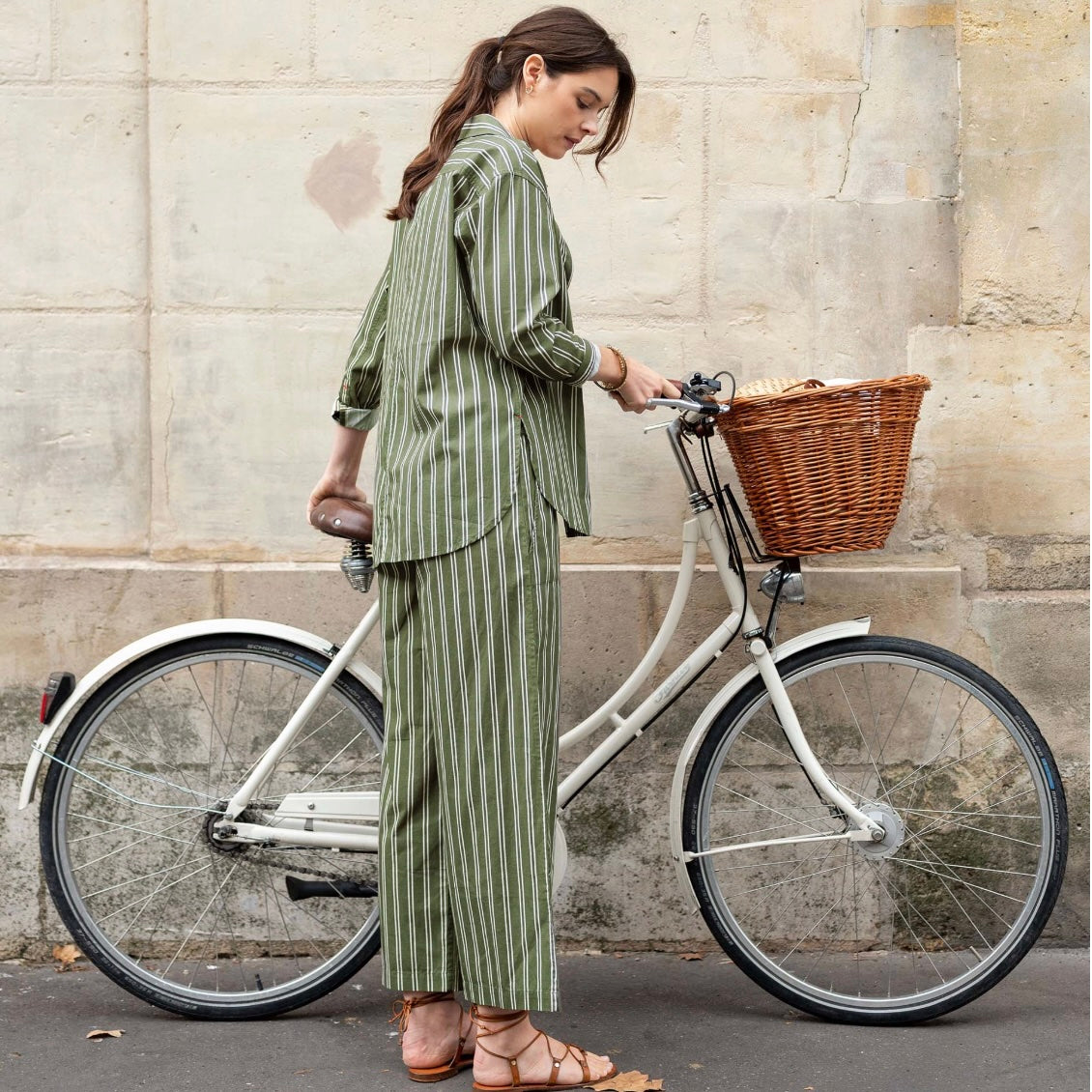 Mersea Bronte Relaxed Button Up - Sea Moss Stripe