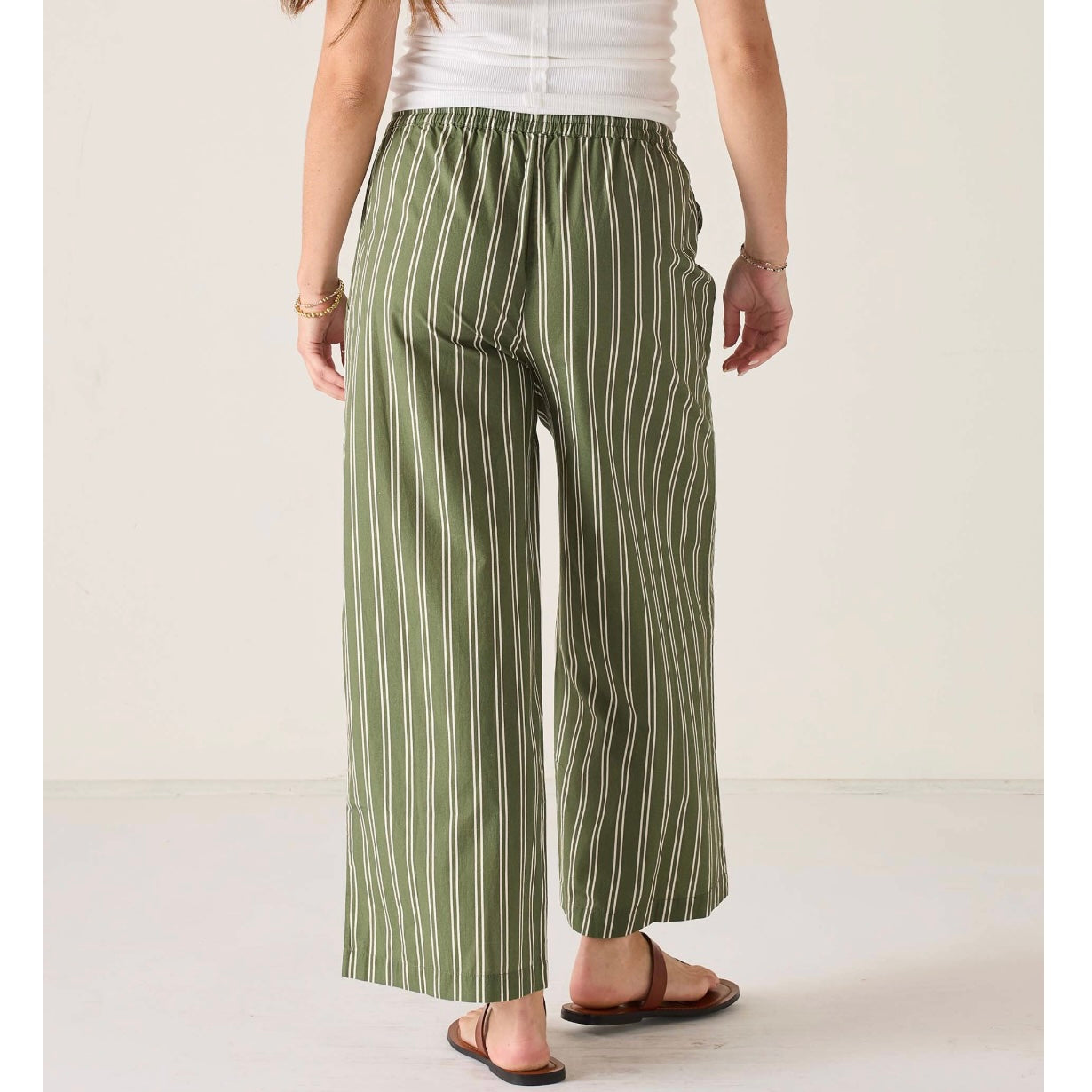 Mersea Porto Poplin Drawstring Pant - Sea Moss Stripe