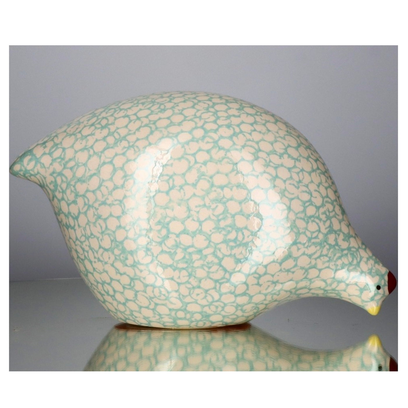 Les Ceramiques de Lussan Quail White Spotted Turquoise