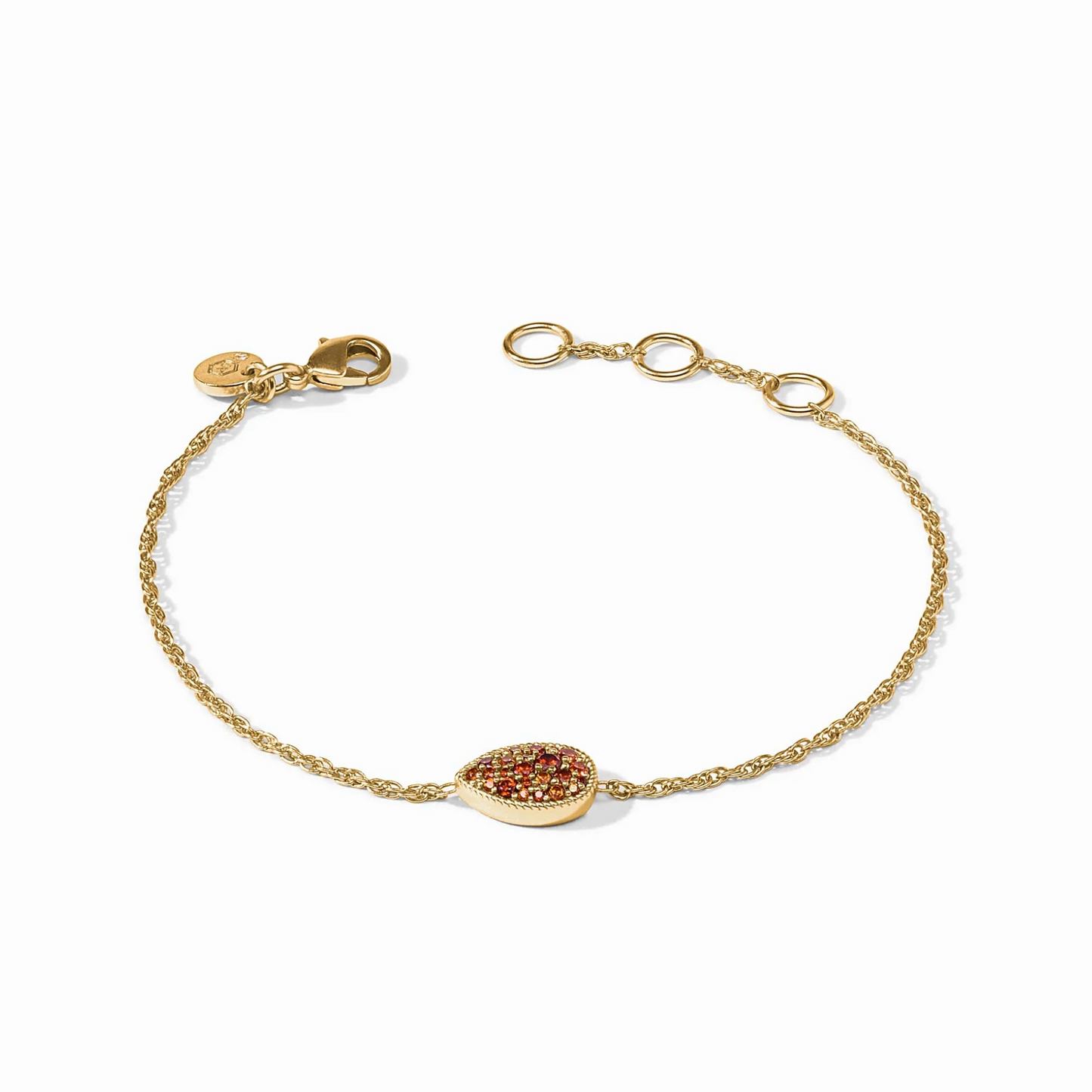 Julie Vos Pavé Teardrop Delicate Bracelet - Garnet