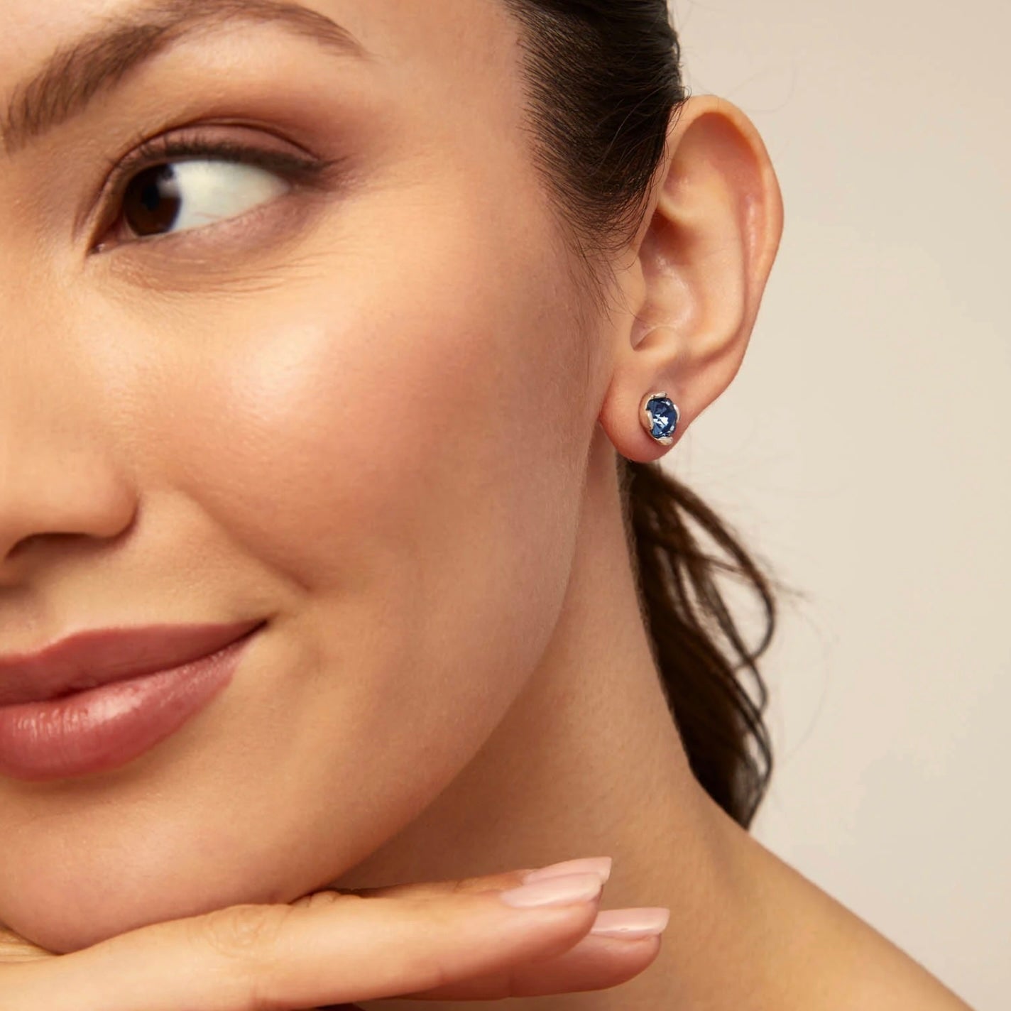 UNOde50 Aura Blue Stud Earrings