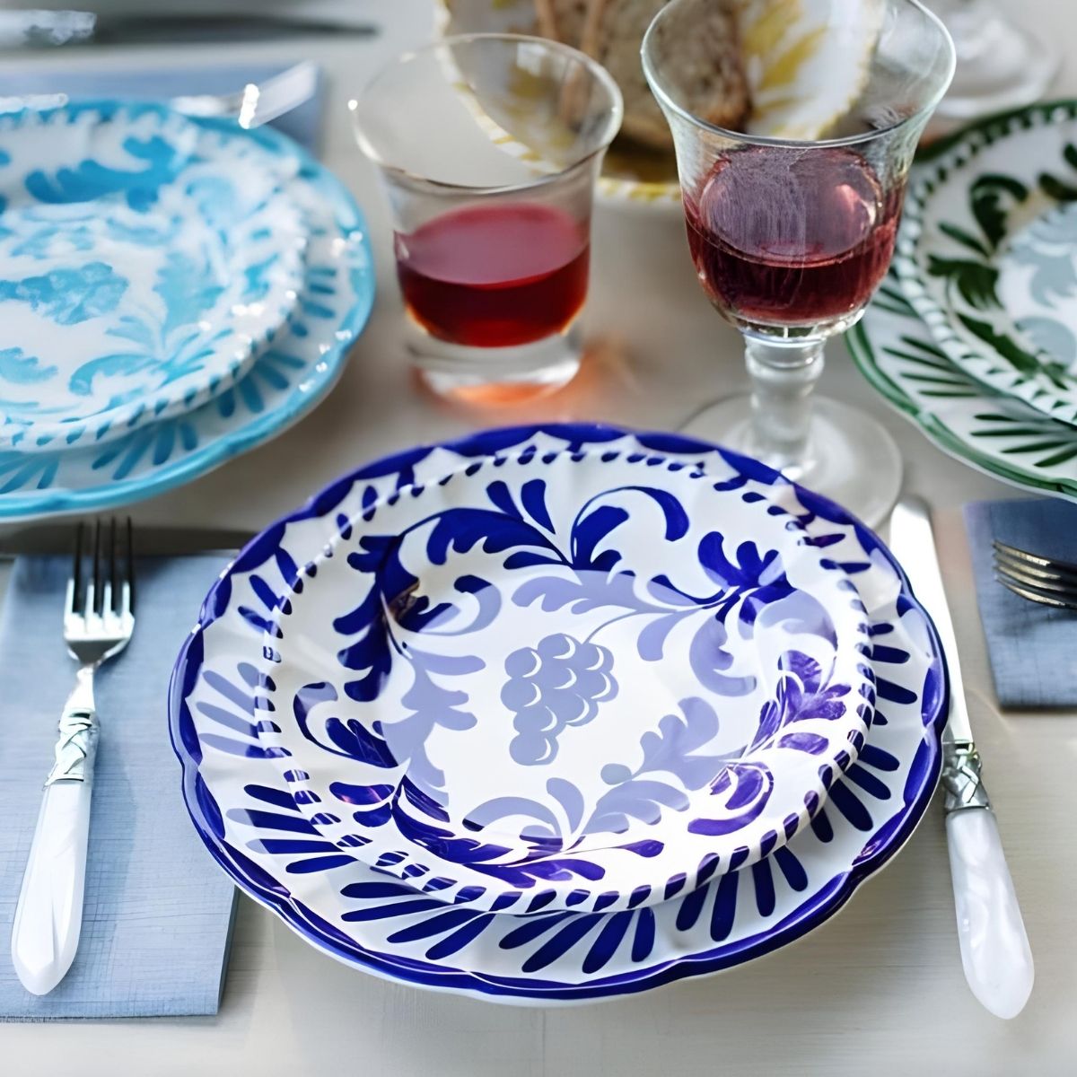 Vietri Arezzo Cobalt Dinner Plate