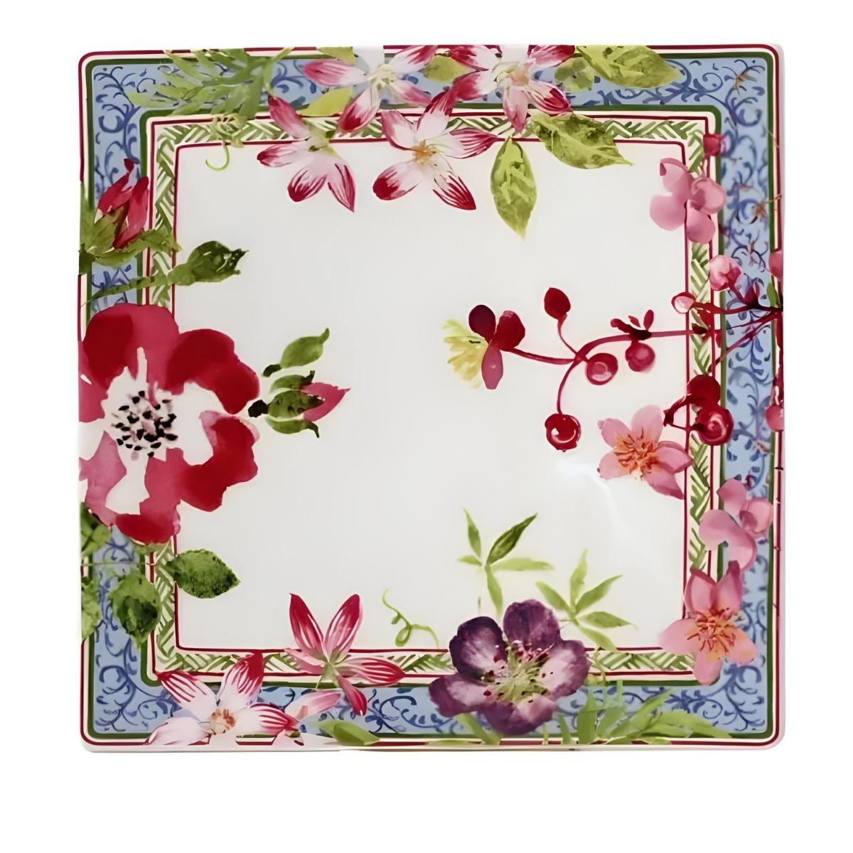 Gien Millefleurs Small Square Plate