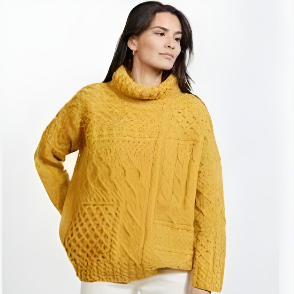 Aran Skellig Oversized Sweater - Yellow