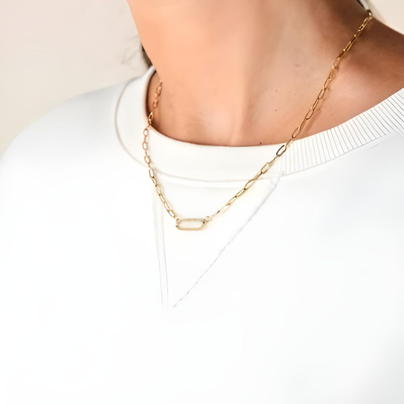 Mersea Frenchie Zip Side Crewneck - White