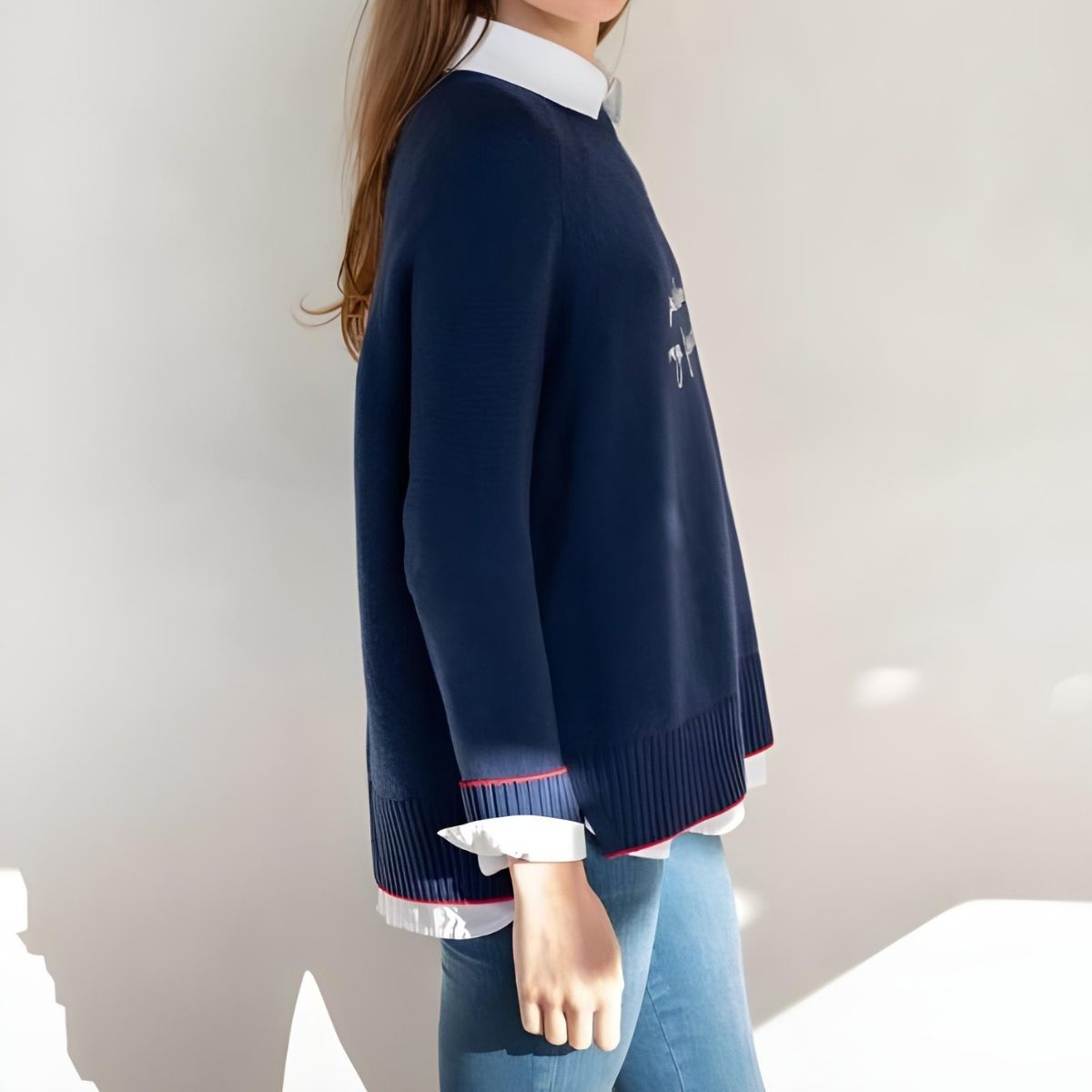 Mersea Banff Crewneck "Pardon my French" - Oxford Blue