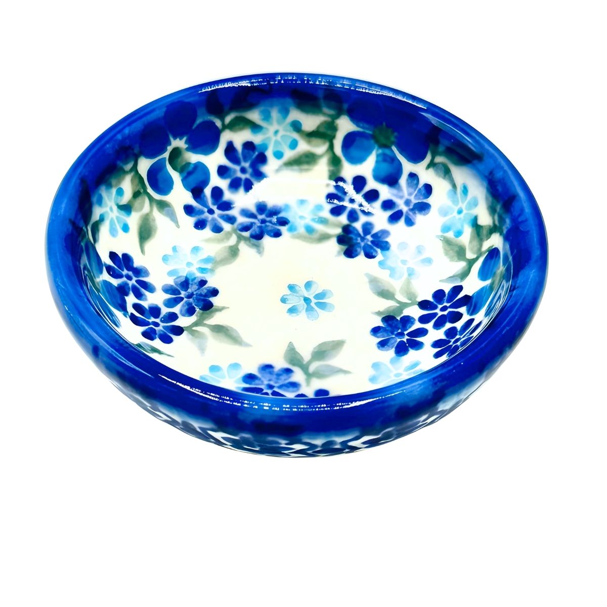 Polish Pottery Blue Floral Mini Bowl