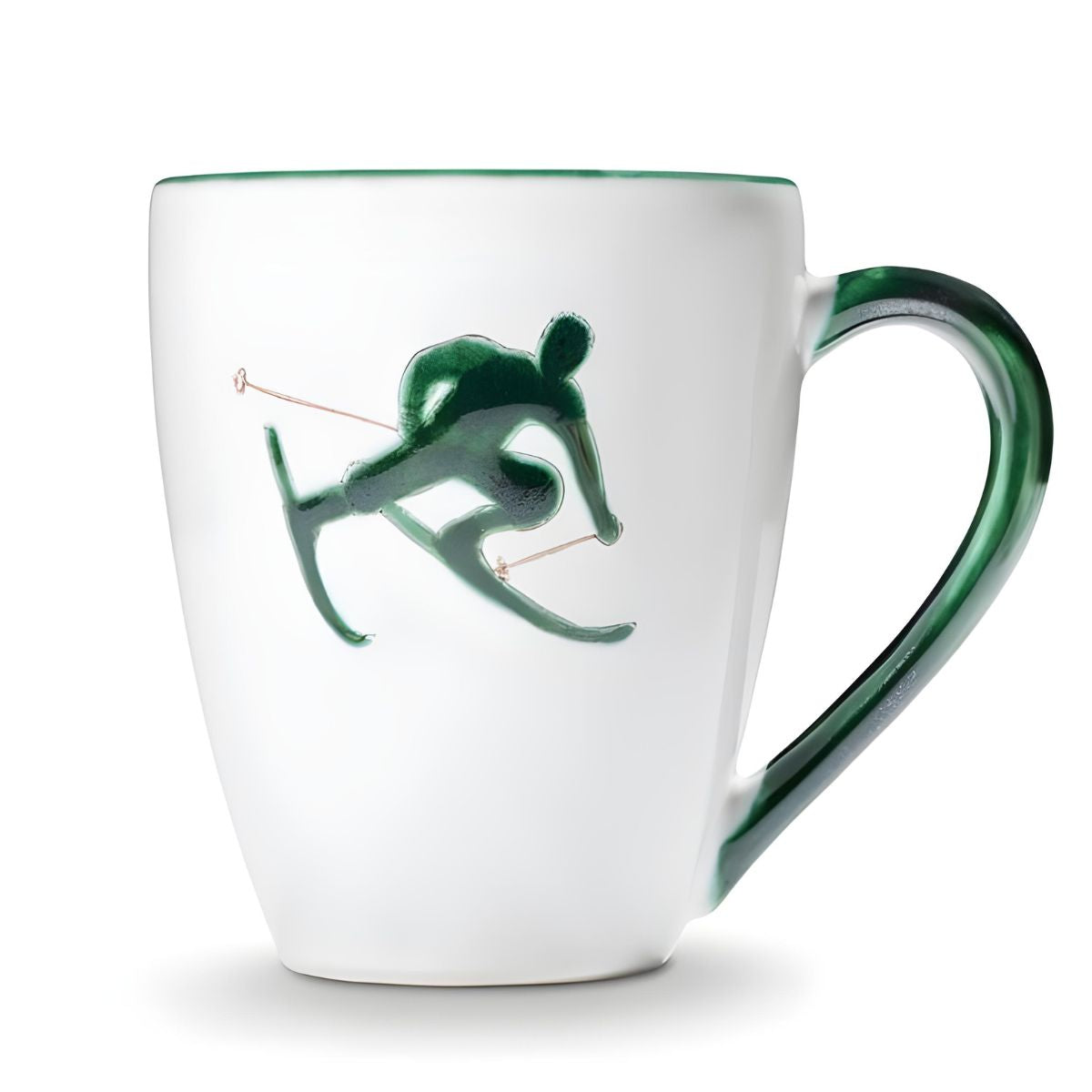 Gmundner Keramik Green Toni, the Skier Breakfast Cup Max