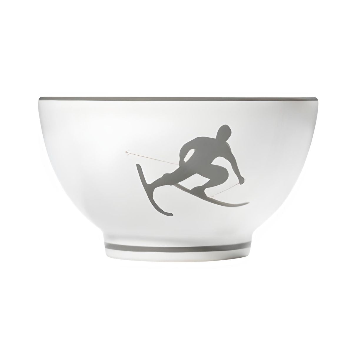 Gmundner Keramik Grey, Toni the Skier Large Cereal Bowl