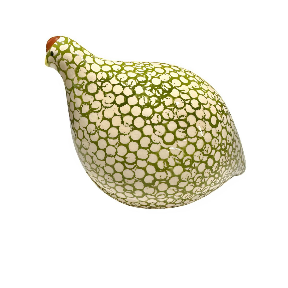 Les Ceramiques de Lussan Quail White Spotted Green Splashes