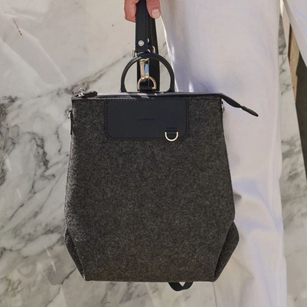 Graf Lantz Bedford Merino Wool Midi Backpack in Charcoal