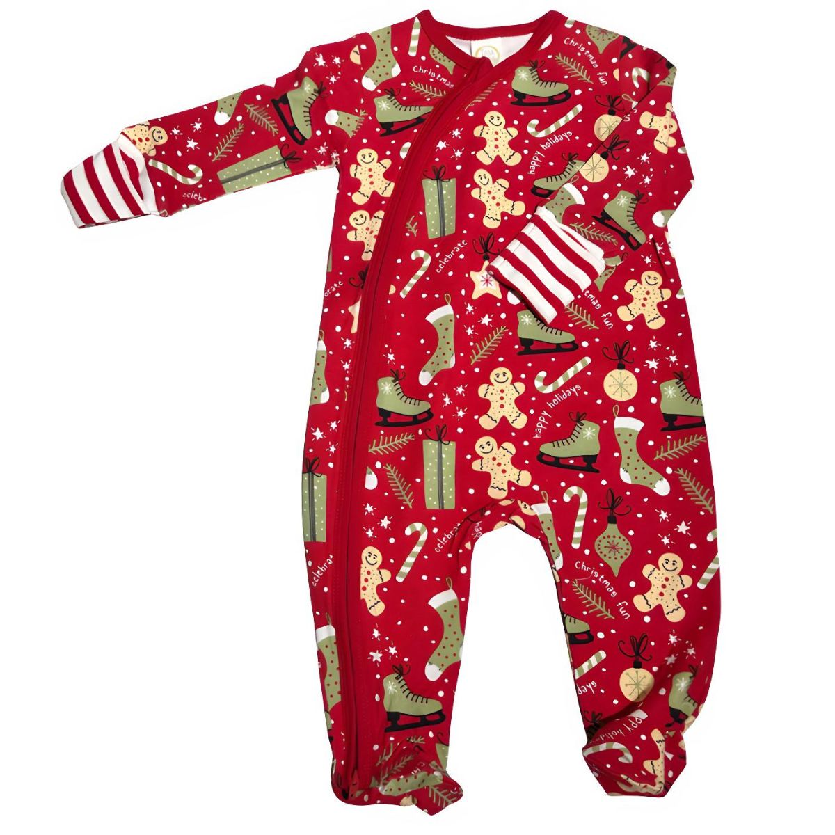 Tesa Babe Christmas Joy Bamboo Zipper Romper - 6-9 Months