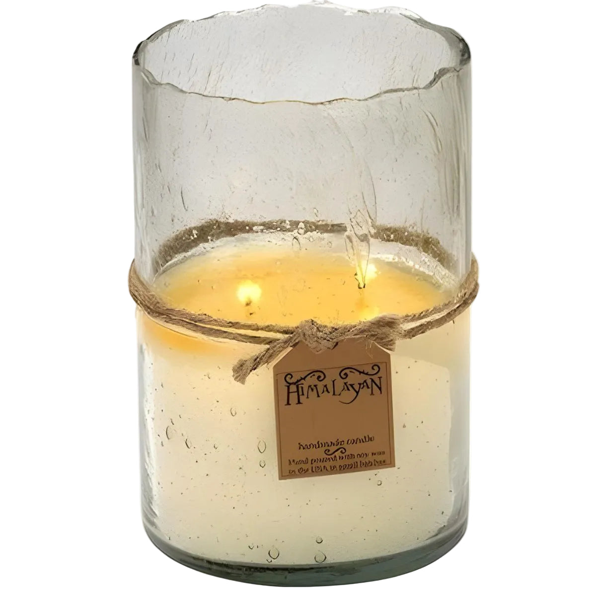 Himalayan Clear Artisian Blown Glass Hurricane Candle - Grapefruit Pine