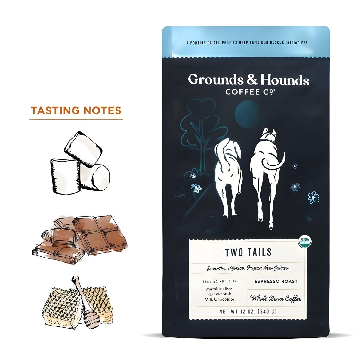 Grounds & Hounds Two Tails Expresso - Whole Bean