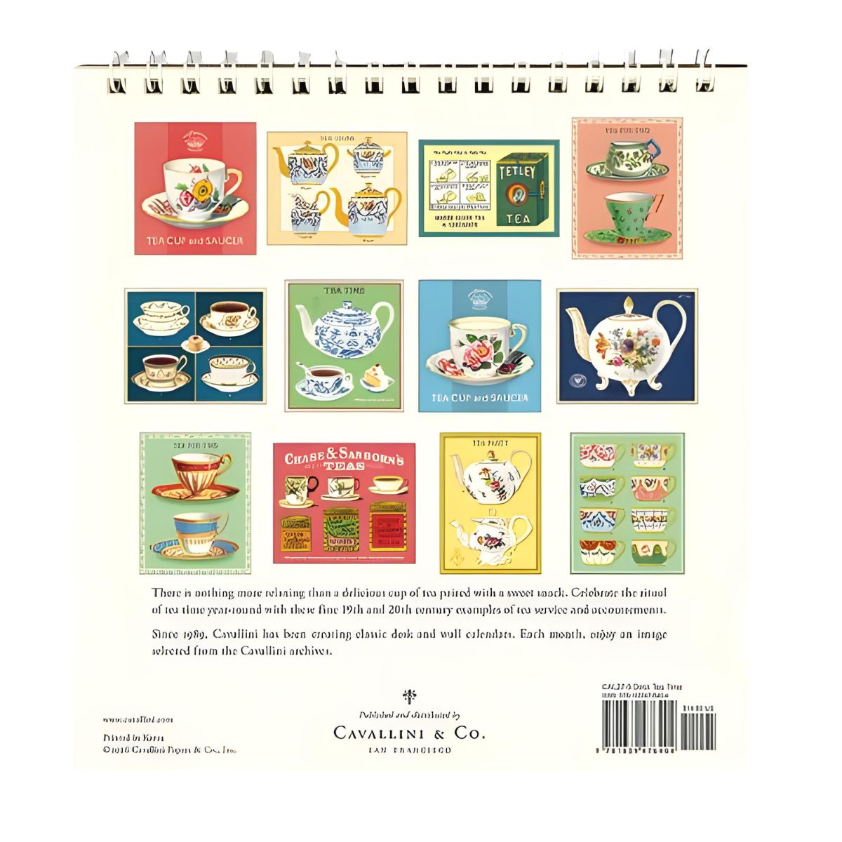 Cavallini Tea Time 2027 Desk Calendar