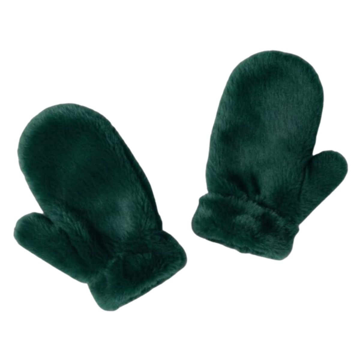 Mersea Chamonix Faux Fur Mittens - Pine - One Size