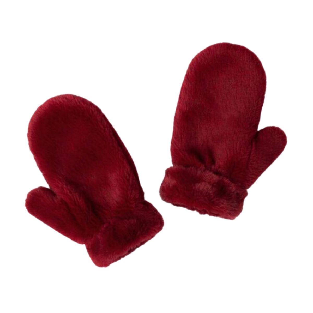 Mersea Chamonix Faux Fur Mittens - Garnet - One Size
