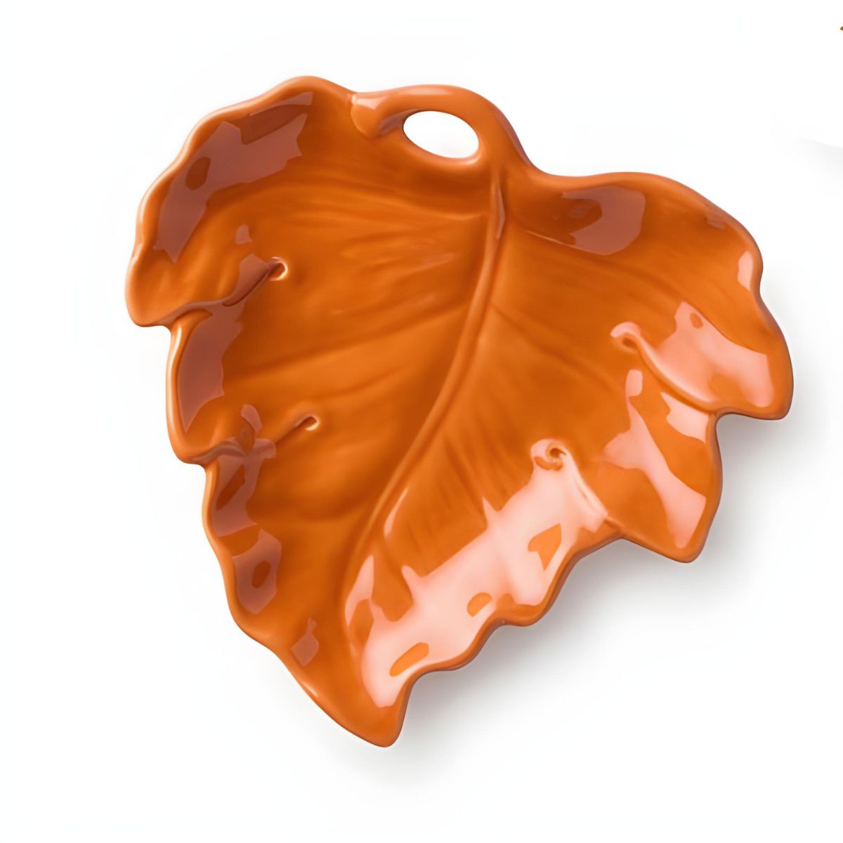 Autumn Meadows Orange Leaf Plate