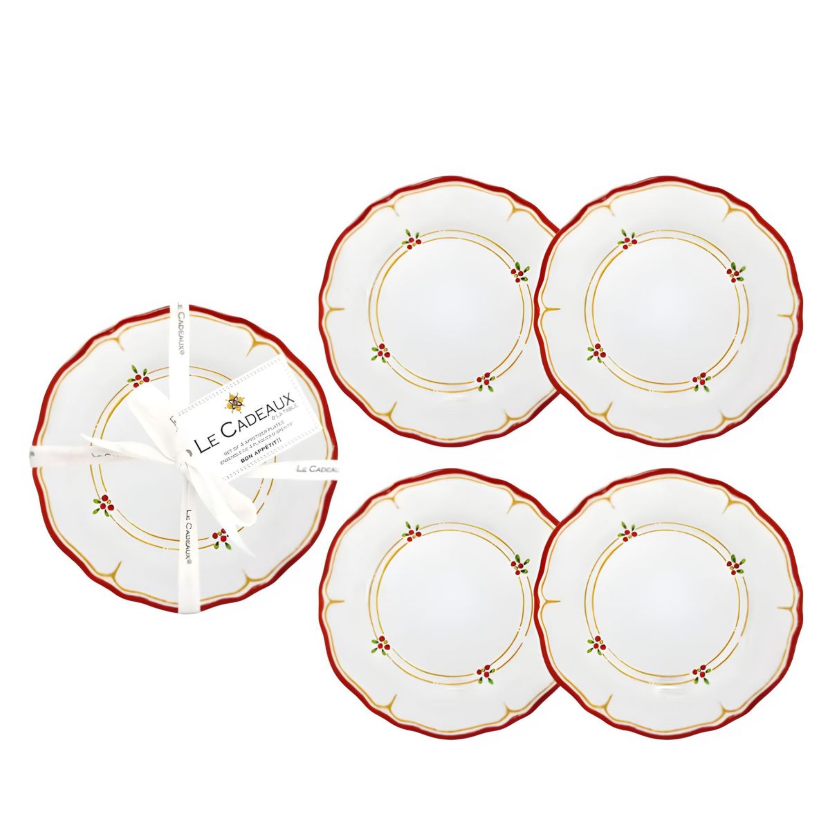 Le Cadeaux Natale Melamine Appetizer Plate 6.5" (Set of 4)
