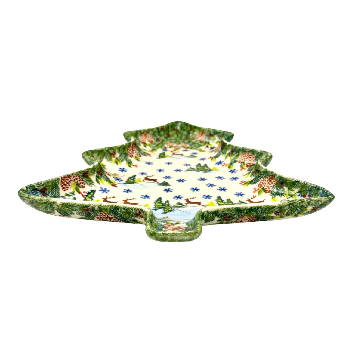 Polish Pottery Christmas Tree Platter